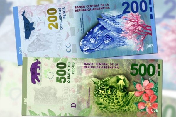 El Banco Central emitirá billetes de $200, $500 y $1.000 con figuras de animales