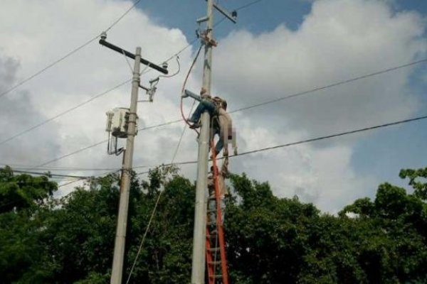 Hombre murió electrocutado con un cable del tendido eléctrico