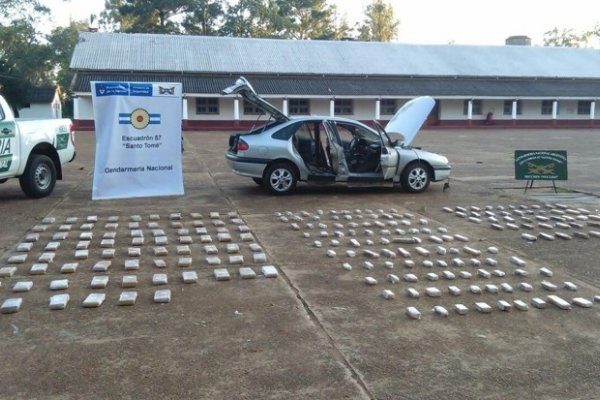 Gendarmería incautó más de 220 kilos de marihuana en un auto