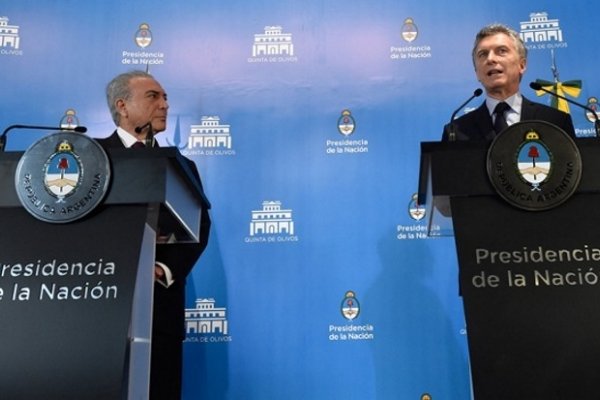 Macri, junto a Temer: El camino para integrarnos al mundo es el Mercosur