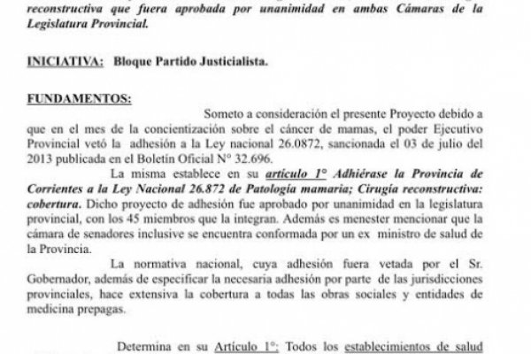 Corrientes: Ola de repudio contra el gobernador Ricardo Colombi por su veto a la ley mamaria