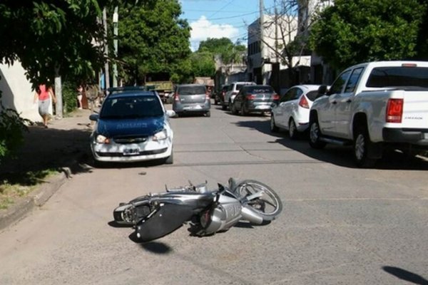 Motochorro preso luego de sufrir un siniestro de tránsito