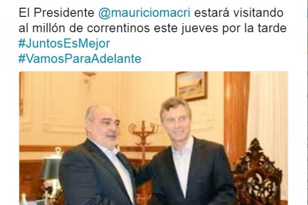 El presidente Macri visitará Corrientes este jueves