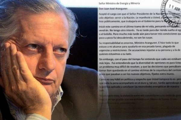 En su carta de renuncia, el segundo de Aranguren lo acusa de autoritario