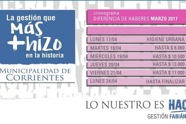 Capital: este lunes comienza el pago de aumentos de sueldos por planilla suplementaria