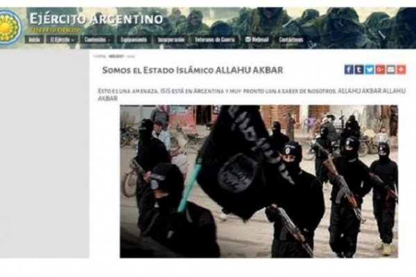 Hackearon la página oficial del Ejército argentino y dejaron mensajes de ISIS