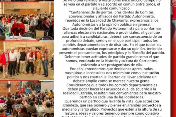 Profundo debate del Partido Autonomista en Chavarría