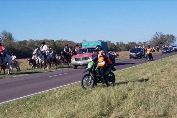 La Policía destacó el dispositivo de seguridad durante la peregrinación de San Luis a Itatí