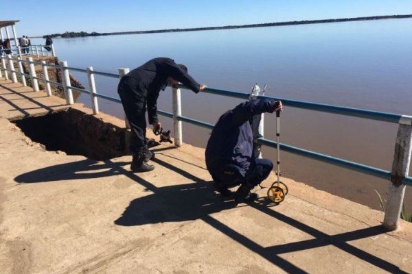 Itatí: Realizaron los peritajes en la costanera derrumbada y se inhabilitó el paseo costero