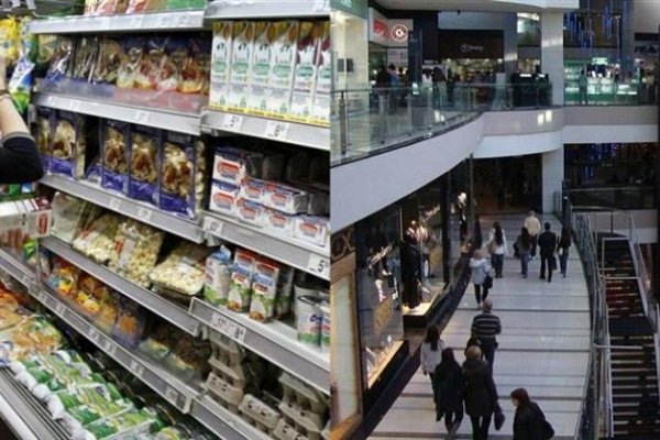 Las ventas en supermercados y shopping crecieron 1,2% en agosto