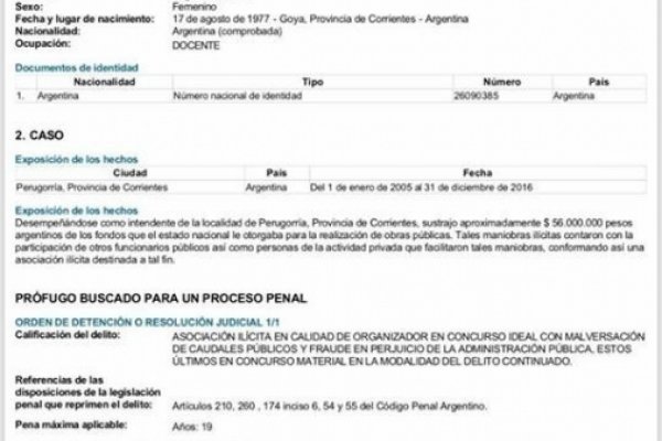 La Justicia y la Policía Federal allanaron y clausuraron la vivienda de la ex intendenta de Perugorria