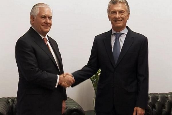 Con eje en el intercambio comercial, Macri se reunió con Tillerson en Olivos