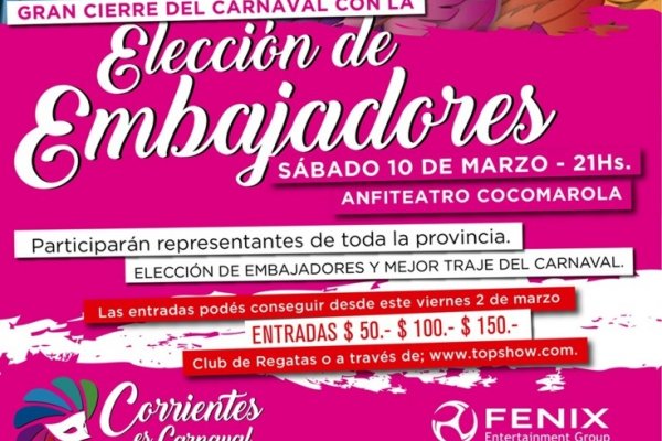 Gran cierre del Carnaval con la elección de Embajadores