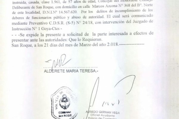 Ultimo momento: estalló un conflicto con denuncia policial entre concejales de San Roque