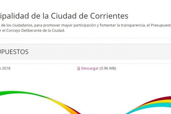 El Municipio de Corrientes borró datos de la ejecución del gasto público en su web oficial