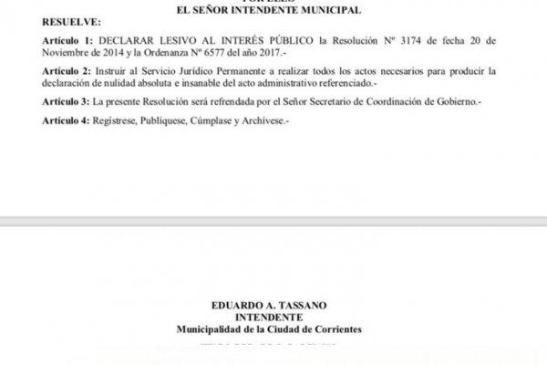 Tassano solicitó a la Justicia la nulidad de la Ordenanza que establece el pase a planta permanente a municipales contratados