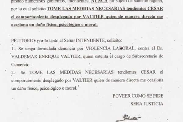 Una mujer denunció a funcionario de Tassano por violencia laboral en la Municipalidad