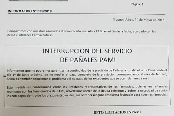 Cortaron la entrega de pañales del PAMI: ya afecta a los abuelos más pobres de Corrientes