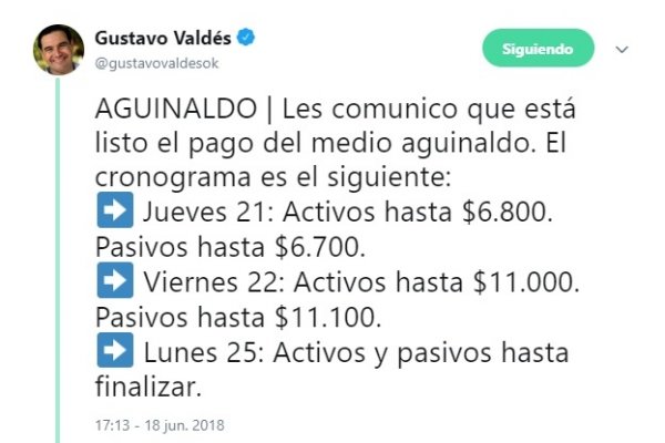 Empleados y jubilados de Corrientes cobran el medio aguinaldo