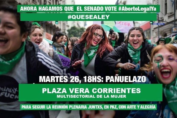 Corrientes: convocan a un pañuelazo para que el Senado fije fecha de debate