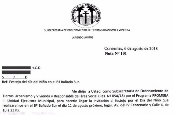 Insólito: la gestión de Tassano pide donación de plata y golosinas para organizar festejos por el Día del Niño