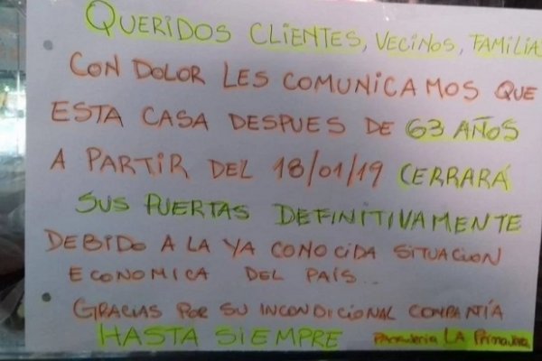 Histórica panadería de 63 años tuvo que cerrar sus puertas por la crisis