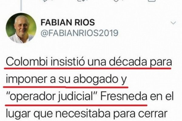 Fabián Ríos denunció encubrimiento político de delitos