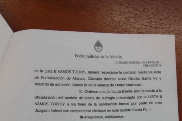 Santa Fe: Justicia Electoral habilita boleta larga