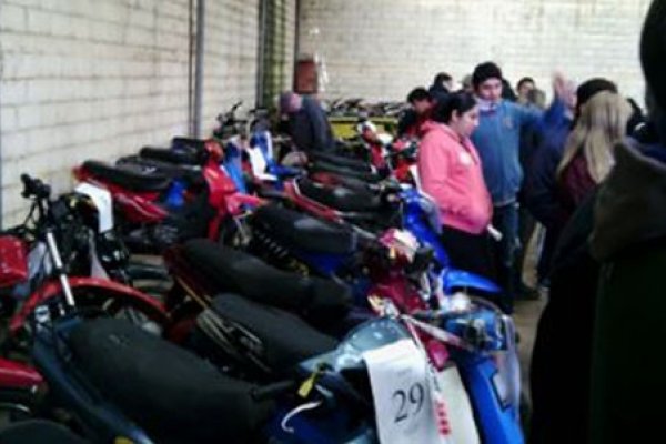 Las motos secuestradas fueron a una subasta