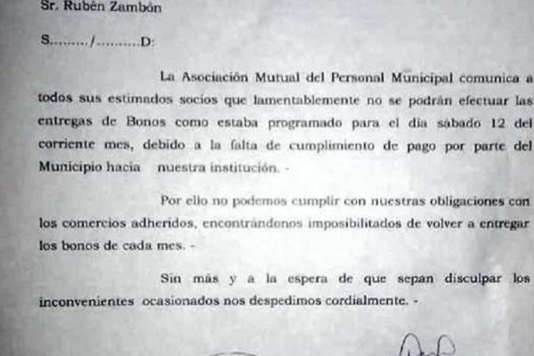 Otro golpe a los empleados municipales de Paso de los Libres