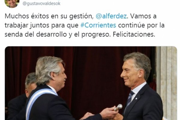 Valdés saludó al presidente Alberto Fernández