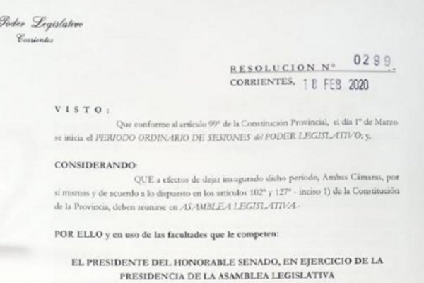 El vicegobernador Canteros convocó a la Asamblea Legislativa