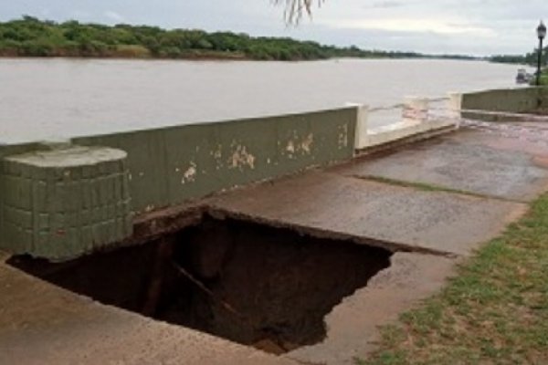 Goya: Alarma por hundimiento de parte de la costanera