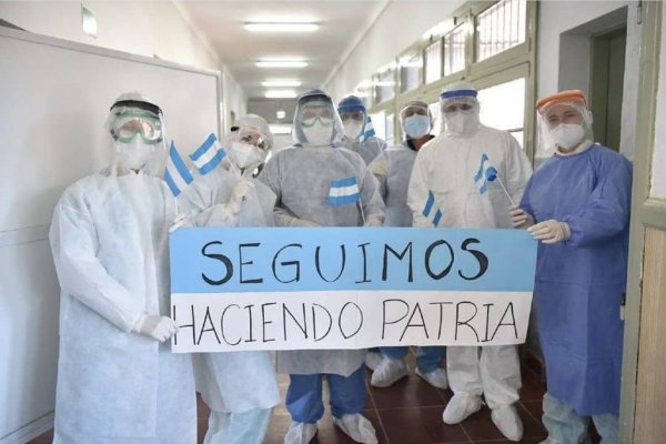 “Seguimos haciendo Patria”, el lema de los trabajadores en el Hospital de Campaña