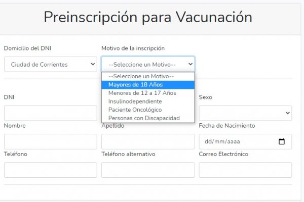 Corrientes: Está habilitada la inscripción de vacunación para mayores de 12 años