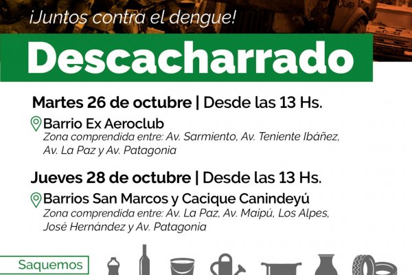 El descacharrado llega a los barrios Ex Aeroclub, San Marcos y Cacique Canindeyú