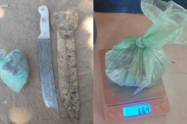 Tenía un cuchillo y marihuana e intentó fugarse de la polícia