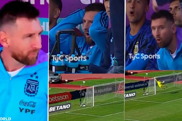 Los efusivos gestos de Messi en el banco de suplentes en pleno Bolivia – Argentina (VIDEO)