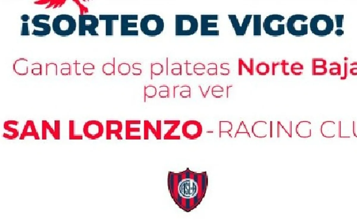 Gánate uno de los ocho pares de plateas para San Lorenzo vs Racing con el sorteo de Viggo