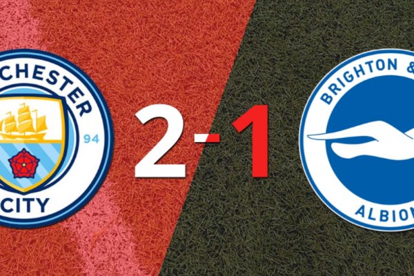 Manchester City consiguió una victoria en casa por 2 a 1 ante Brighton and Hove