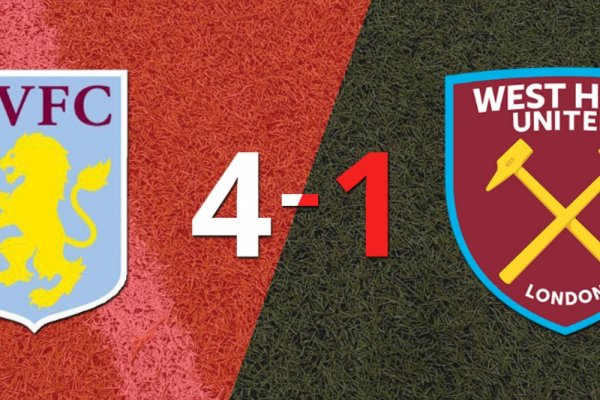 Goleada de Aston Villa a West Ham United con doblete de Douglas Luiz incluído