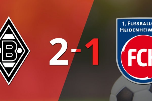 B. Mönchengladbach logró una victoria de local por 2 a 1 frente a Heidenheim