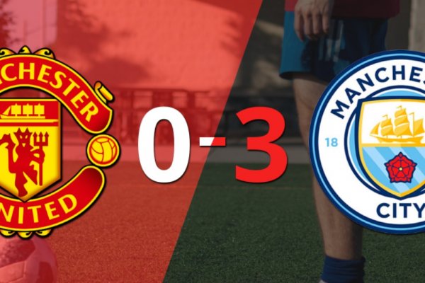 Manchester City goleó 3-0 a Manchester United con doblete de Erling Haaland