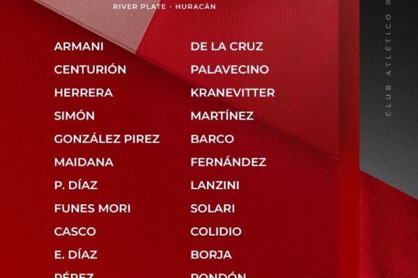 Con novedades: los convocados de River para recibir a Huracán