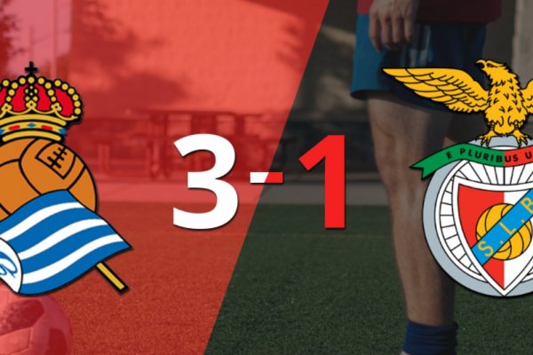 Gran victoria de Real Sociedad sobre Benfica por 3-1