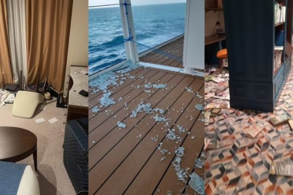 Terror en un crucero azotado por una tormenta: 100 heridos, tripulación llorando y mesas volando