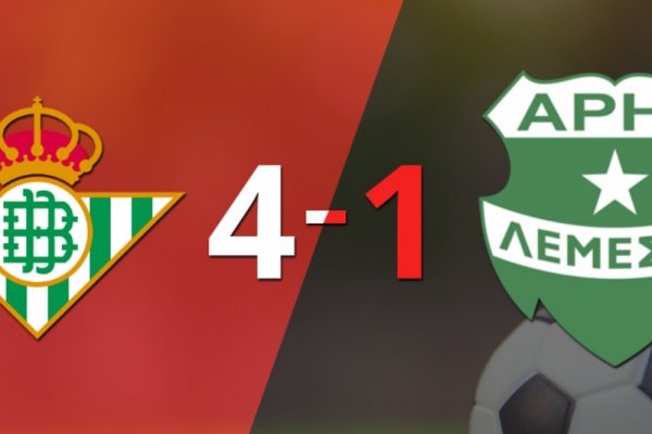 Betis sentenció con goleada 4-1 a Aris Limassol