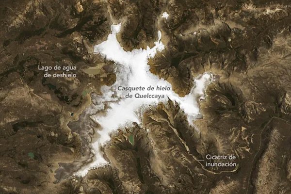 El retroceso de un glaciar visto desde el espacio