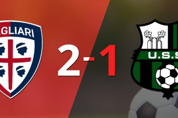 Cagliari logró una victoria de local por 2 a 1 frente a Sassuolo