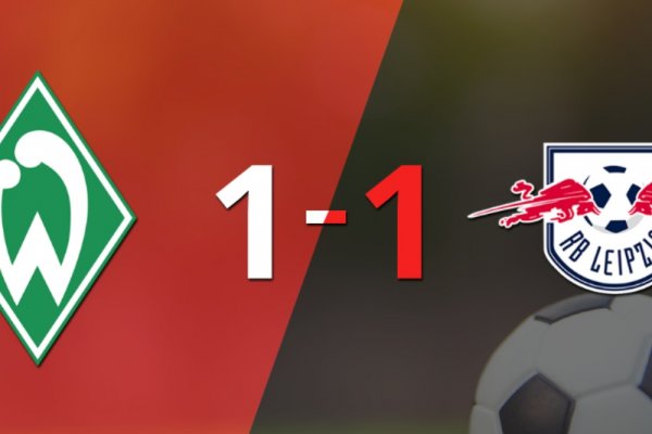 Werder Bremen logró sacar el empate de local frente a RB Leipzig